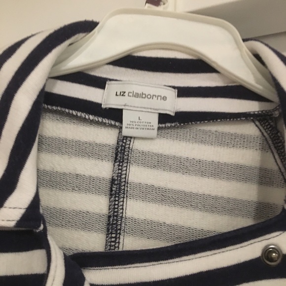 Liz Claiborne Jacket/Navy Blue and white - Picture 6 of 6